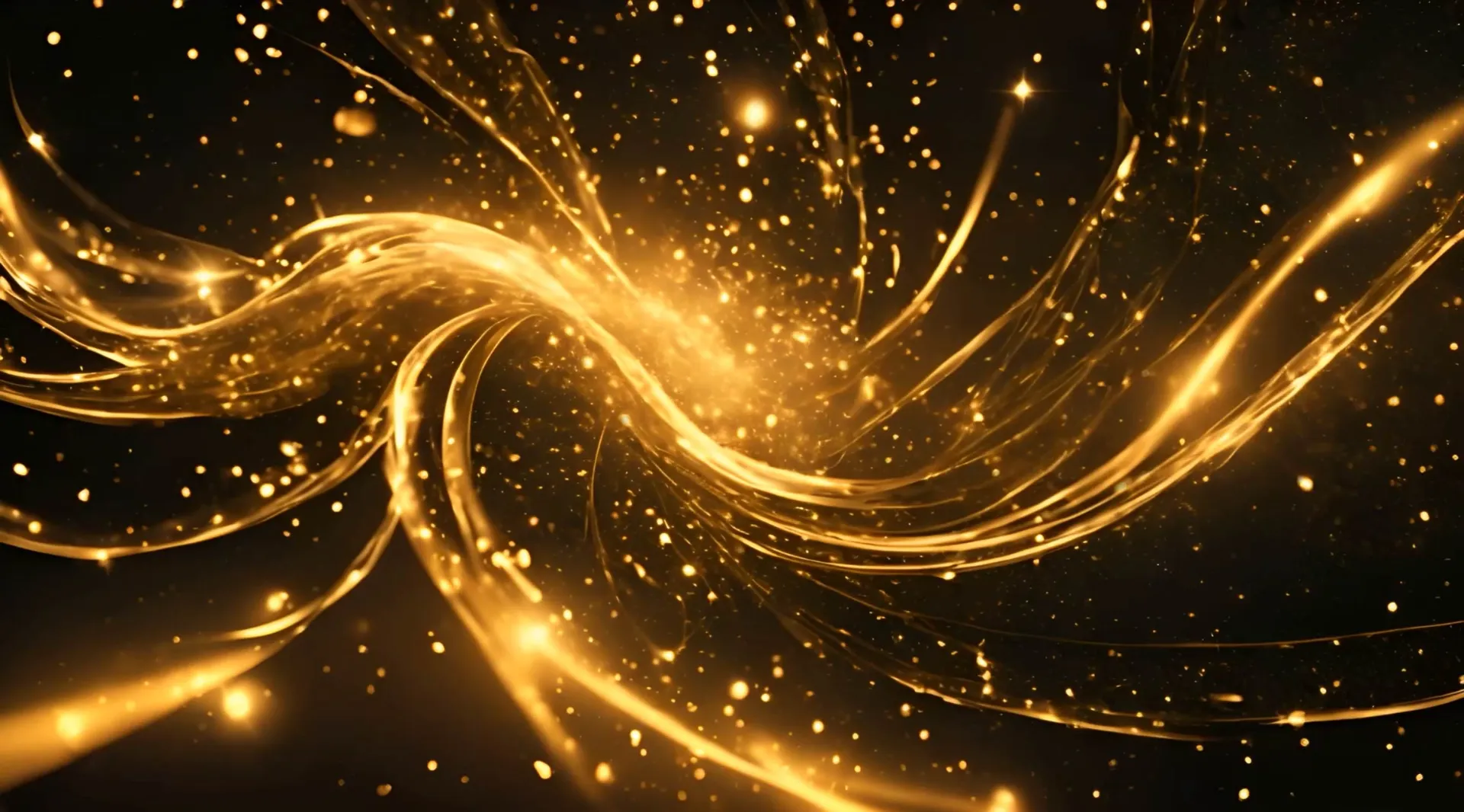 Golden Swirl Nebula Luminous Particle Backdrop Video